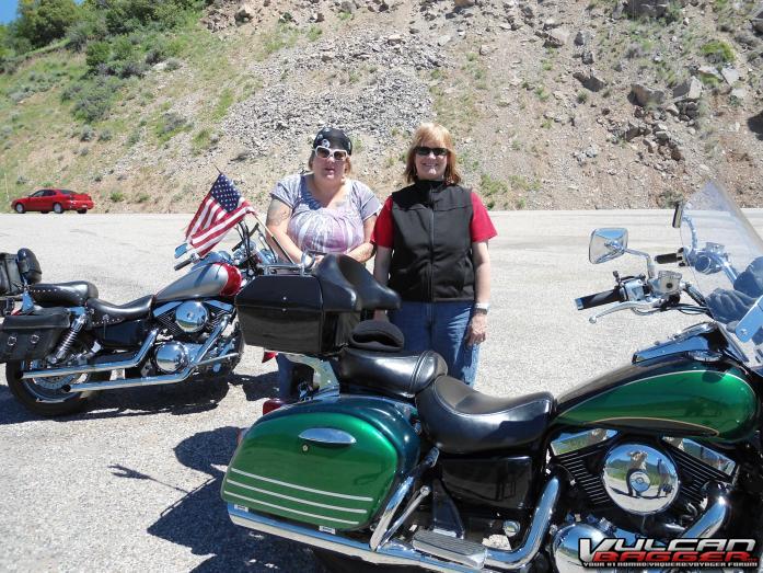 A ride to Alpine Wy.  Mine is the green and that is my wife on the right and daughter